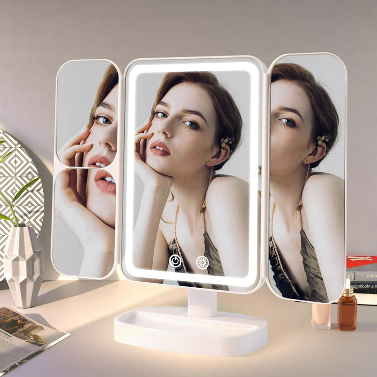 Multifold LED Makeup Mirror